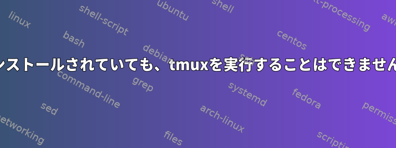 インストールされていても、tmuxを実行することはできません。