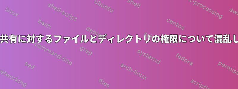 Samba共有に対するファイルとディレクトリの権限について混乱している