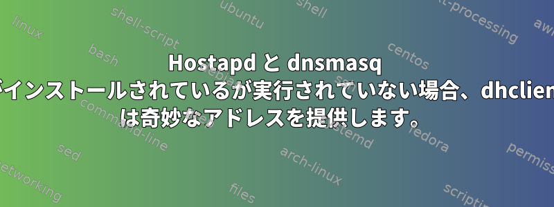 Hostapd と dnsmasq がインストールされているが実行されていない場合、dhclient は奇妙なアドレスを提供します。