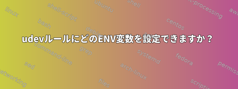 udevルールにどのENV変数を設定できますか？