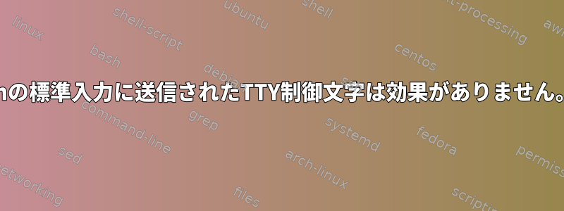 shの標準入力に送信されたTTY制御文字は効果がありません。