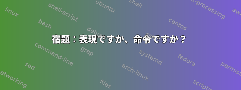 宿題：表現ですか、命令ですか？