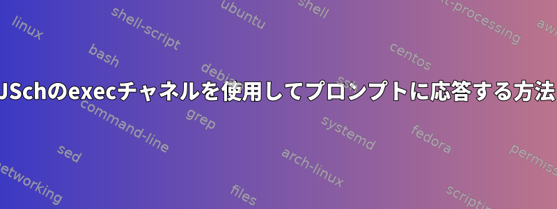 JSchのexecチャネルを使用してプロンプトに応答する方法