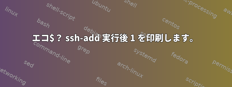 エコ$？ ssh-add 実行後 1 を印刷します。