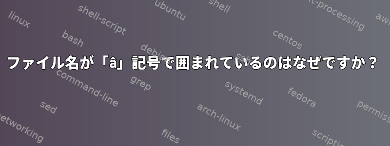 ファイル名が「â」記号で囲まれているのはなぜですか？