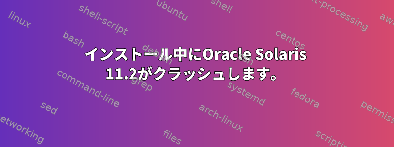 インストール中にOracle Solaris 11.2がクラッシュします。