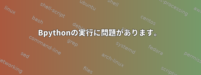 Bpythonの実行に問題があります。