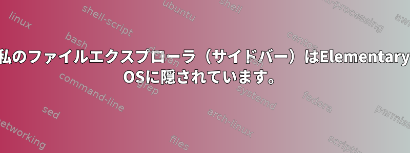 私のファイルエクスプローラ（サイドバー）はElementary OSに隠されています。