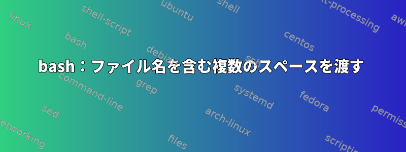 bash：ファイル名を含む複数のスペースを渡す