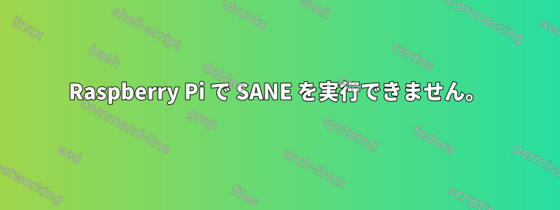 Raspberry Pi で SANE を実行できません。