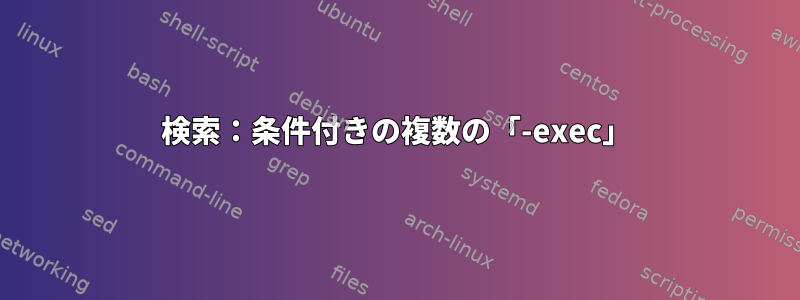 検索：条件付きの複数の「-exec」