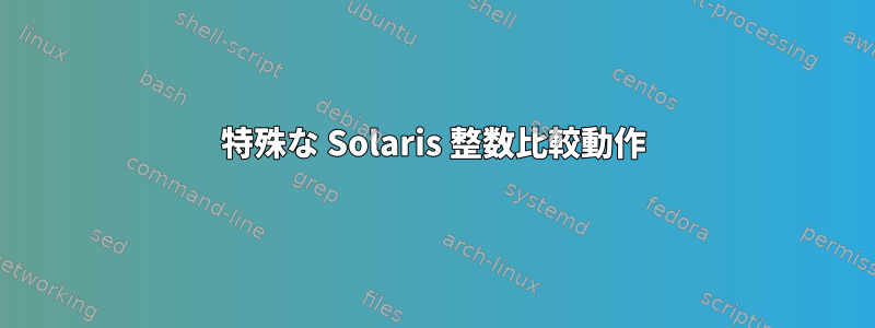 特殊な Solaris 整数比較動作