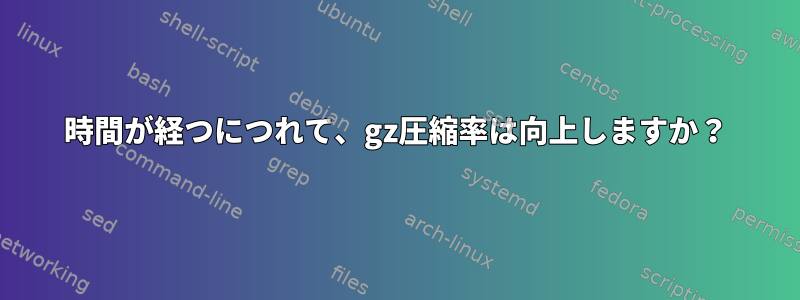 時間が経つにつれて、gz圧縮率は向上しますか？