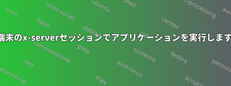 外部端末のx-serverセッションでアプリケーションを実行しますか？