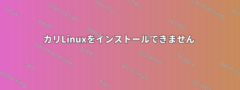 カリLinuxをインストールできません