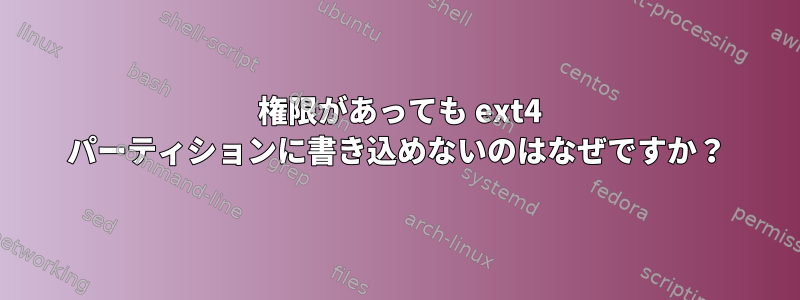 777 権限があっても ext4 パーティションに書き込めないのはなぜですか？