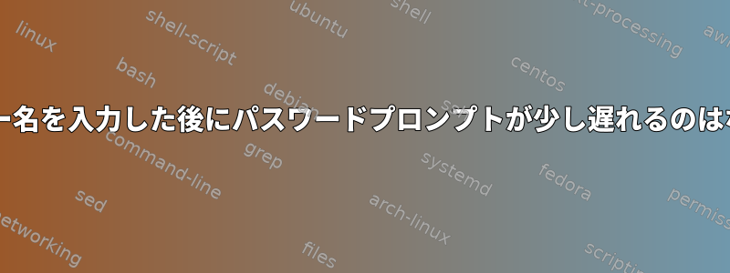 ttyにユーザー名を入力した後にパスワードプロンプトが少し遅れるのはなぜですか？