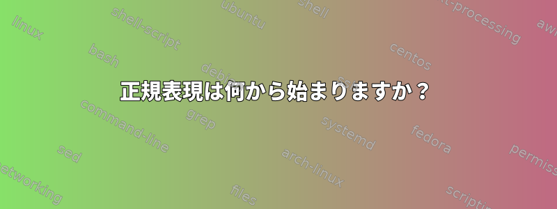 正規表現は何から始まりますか？