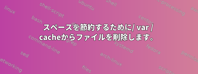 スペースを節約するために/ var / cacheからファイルを削除します。