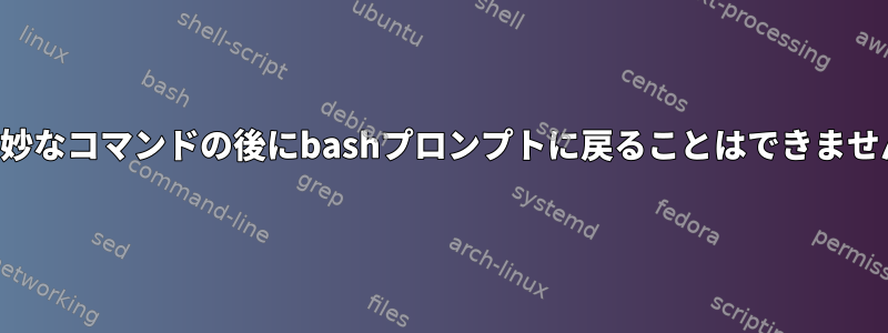 奇妙なコマンドの後にbashプロンプトに戻ることはできません