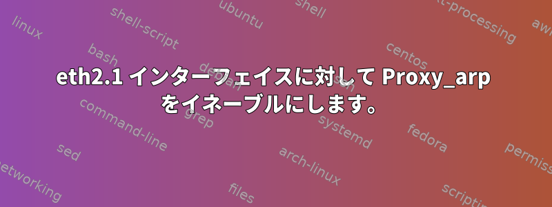 eth2.1 インターフェイスに対して Proxy_arp をイネーブルにします。