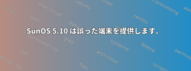 SunOS 5.10 は誤った端末を提供します。