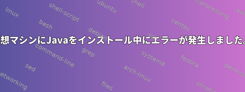 仮想マシンにJavaをインストール中にエラーが発生しました。