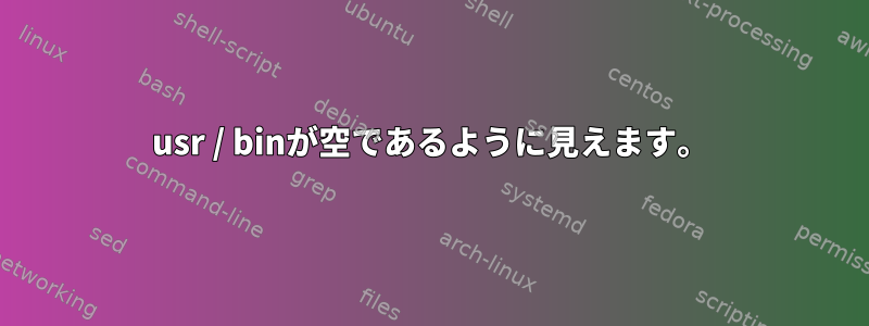 usr / binが空であるように見えます。