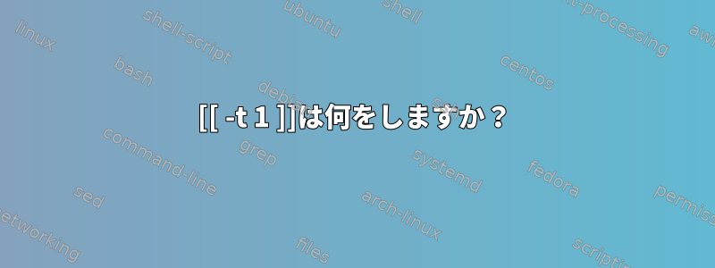 [[ -t 1 ]]は何をしますか？