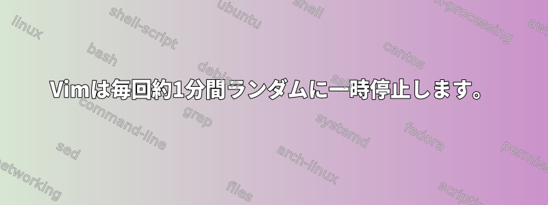 Vimは毎回約1分間ランダムに一時停止します。