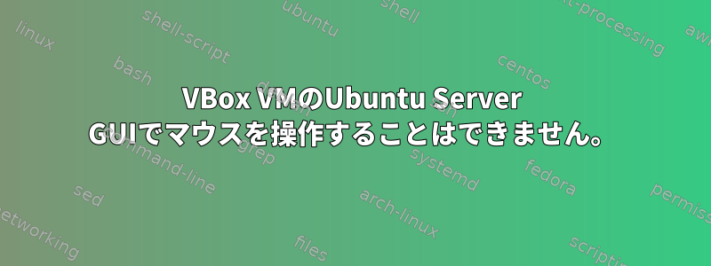 VBox VMのUbuntu Server GUIでマウスを操作することはできません。