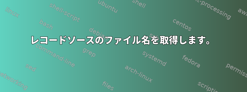 レコードソースのファイル名を取得します。