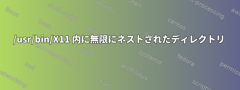 /usr/bin/X11 内に無限にネストされたディレクトリ