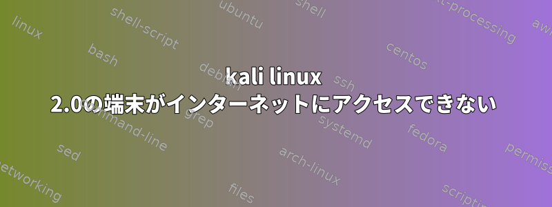 kali linux 2.0の端末がインターネットにアクセスできない