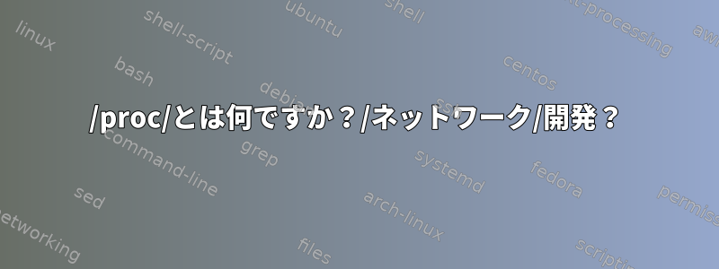 /proc/とは何ですか？/ネットワーク/開発？