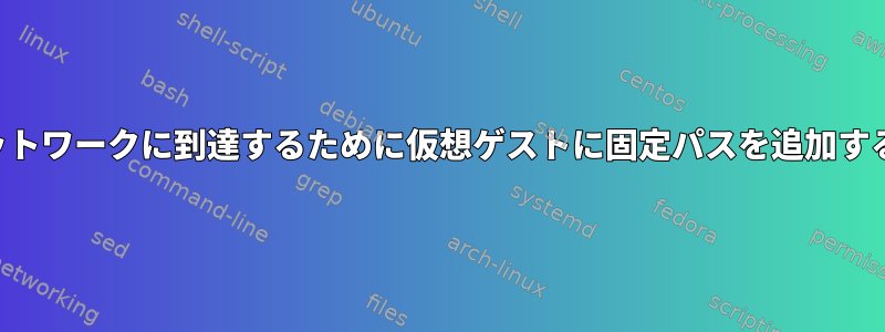 ホストネットワークに到達するために仮想ゲストに固定パスを追加する方法は？