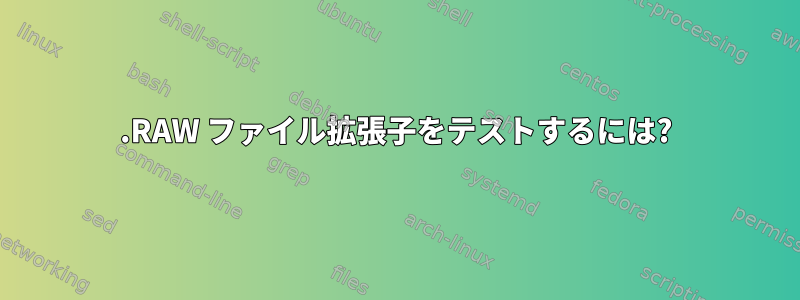 .RAW ファイル拡張子をテストするには?