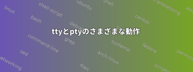 ttyとptyのさまざまな動作