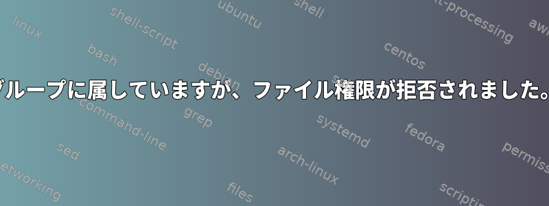 グループに属していますが、ファイル権限が拒否されました。