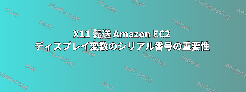 X11 転送 Amazon EC2 ディスプレイ変数のシリアル番号の重要性