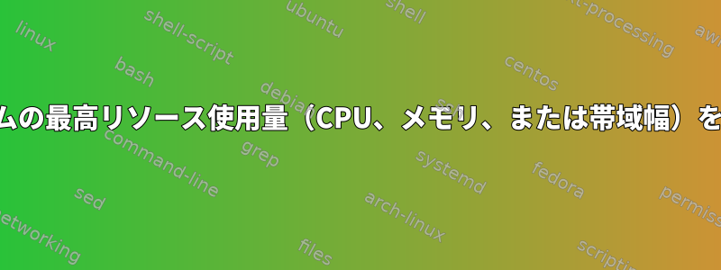 プログラムを実行した後、プログラムの最高リソース使用量（CPU、メモリ、または帯域幅）を簡単に確認する方法はありますか？