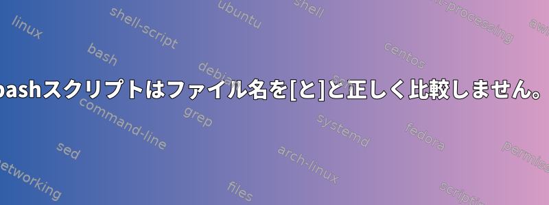 bashスクリプトはファイル名を[と]と正しく比較しません。