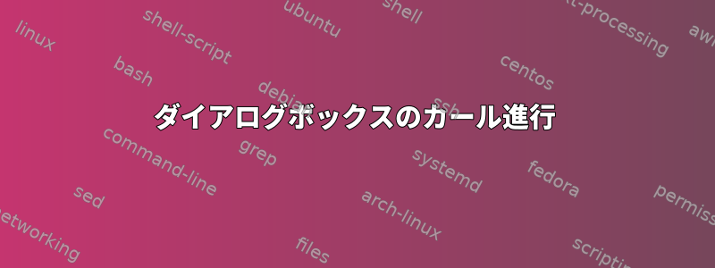 ダイアログボックスのカール進行