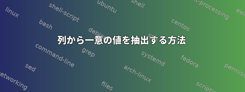 列から一意の値を抽出する方法