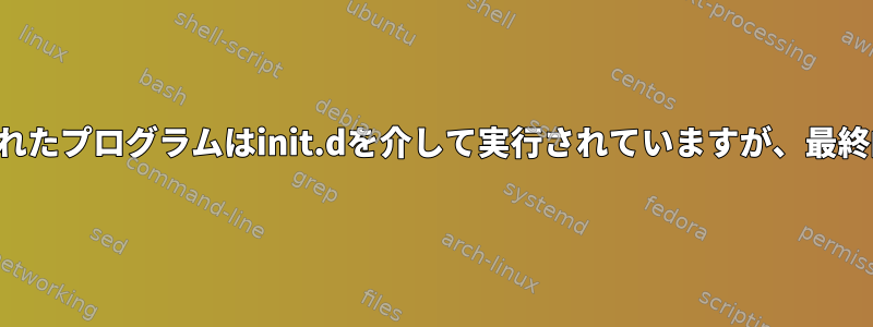 私のコンパイルされたプログラムはinit.dを介して実行されていますが、最終的に終了します。