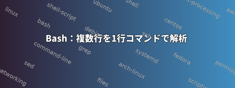 Bash：複数行を1行コマンドで解析