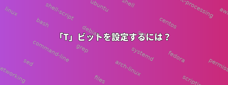 「T」ビットを設定するには？