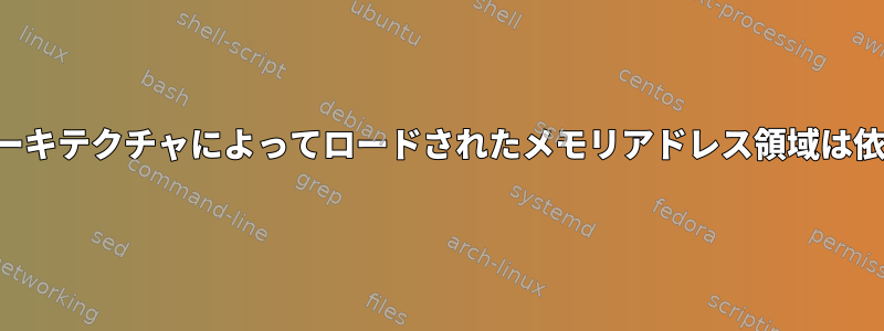 共有ライブラリアーキテクチャによってロードされたメモリアドレス領域は依存していますか？