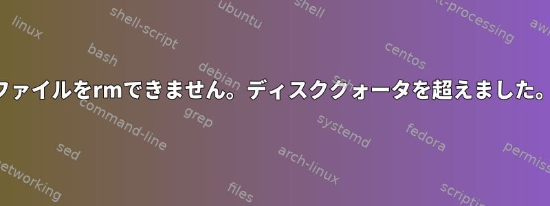 ファイルをrmできません。ディスククォータを超えました。