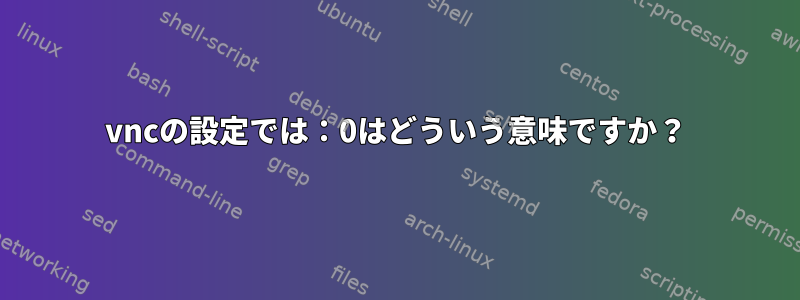 vncの設定では：0はどういう意味ですか？